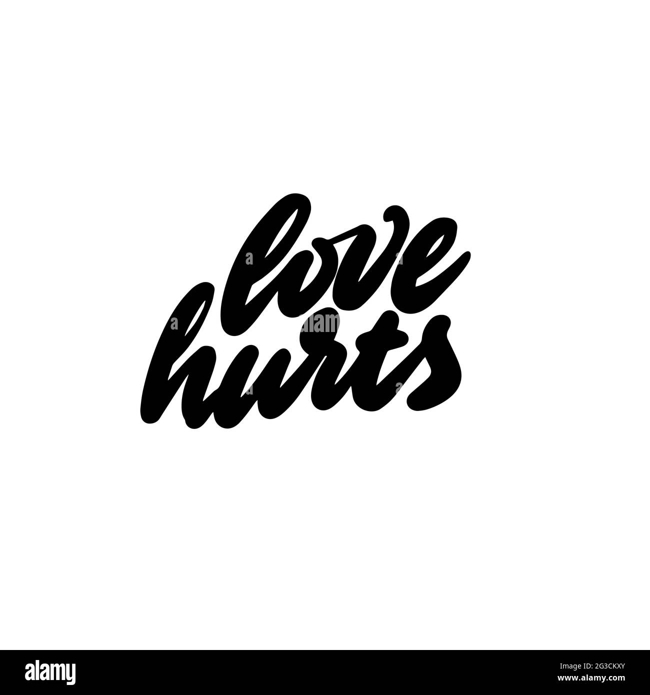 Handwritten LOVE HURTS phrase for printing on Tshirts, mugs, bags