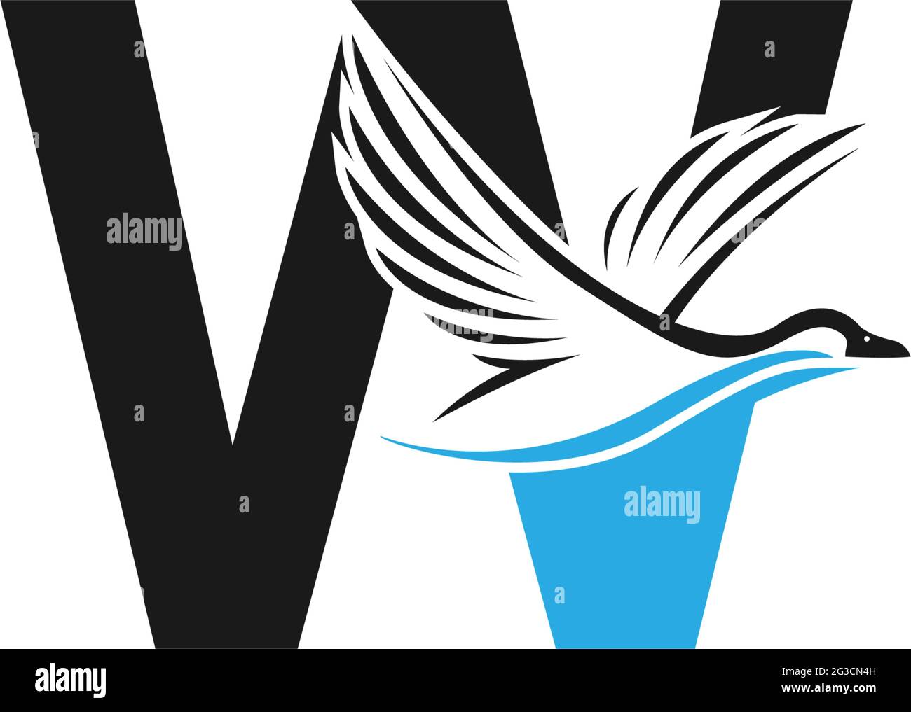 Letter W with duck icon logo design illustration vector Stock Vector ...