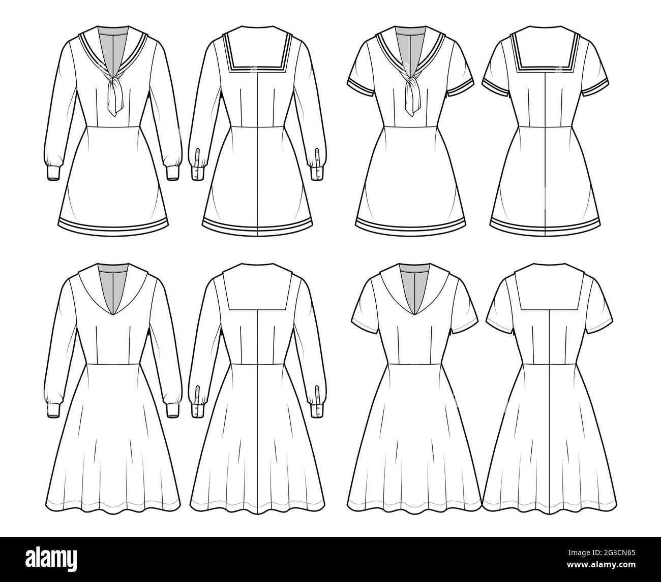 Sailor dresses Stock Vector Images - Alamy