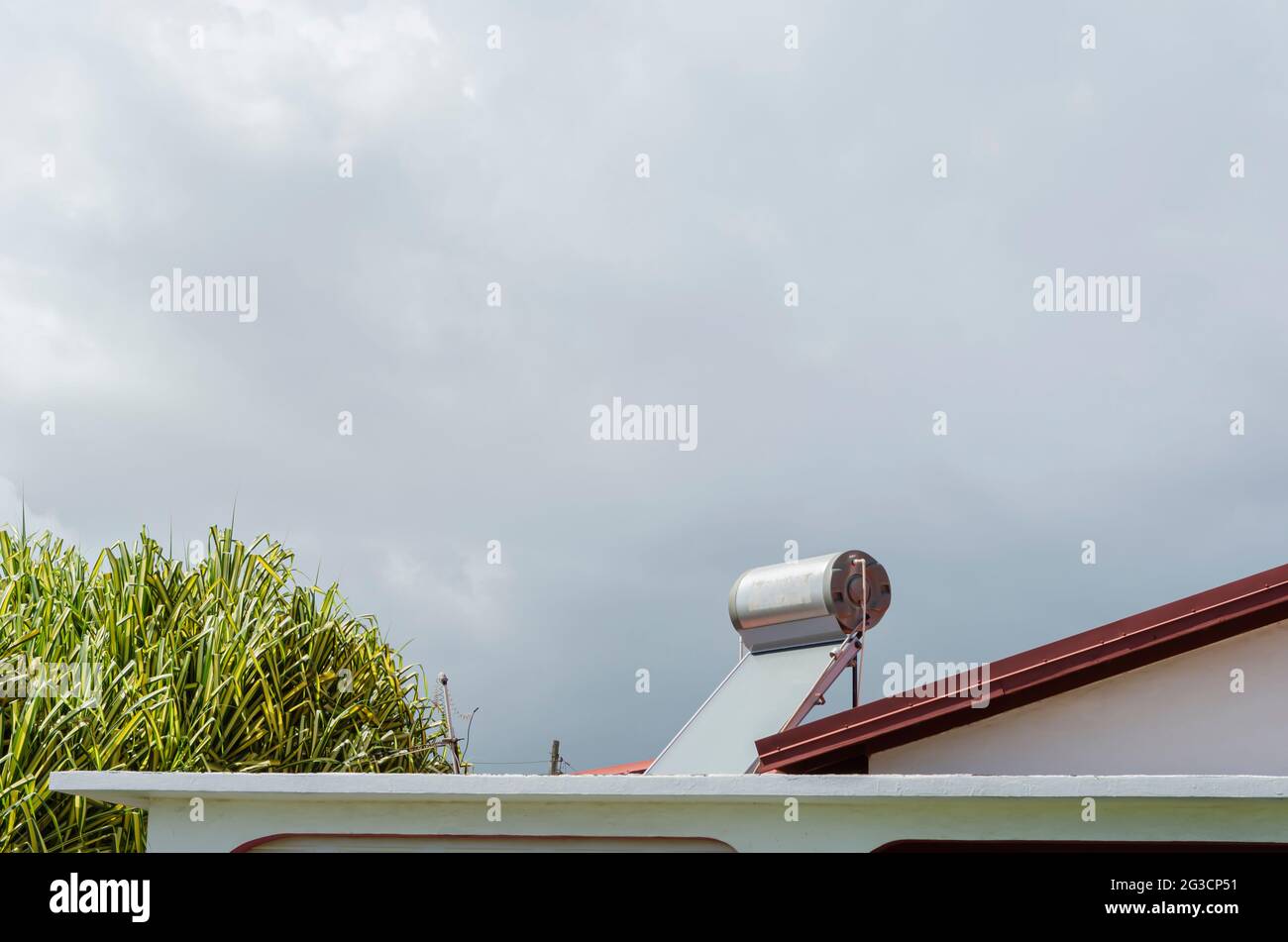 Solar Water heater On Roof Stock Photo