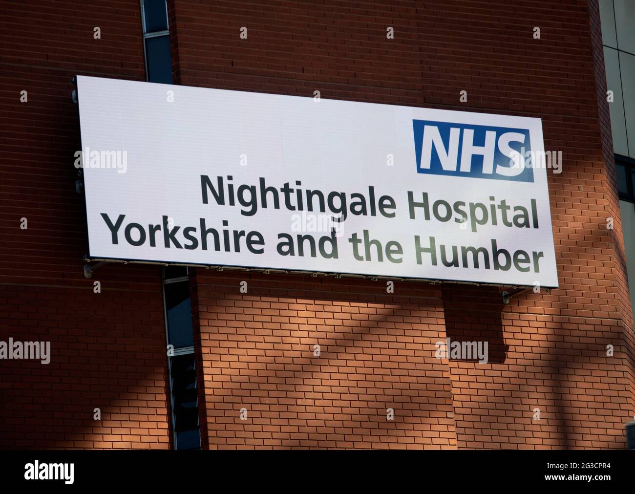 The NHS Nightingale Hospital for Yorkshire &nhumber in Harrogate, north Yorkshire which was opened today (April 21st 2020) by 99 year old second war v Stock Photo