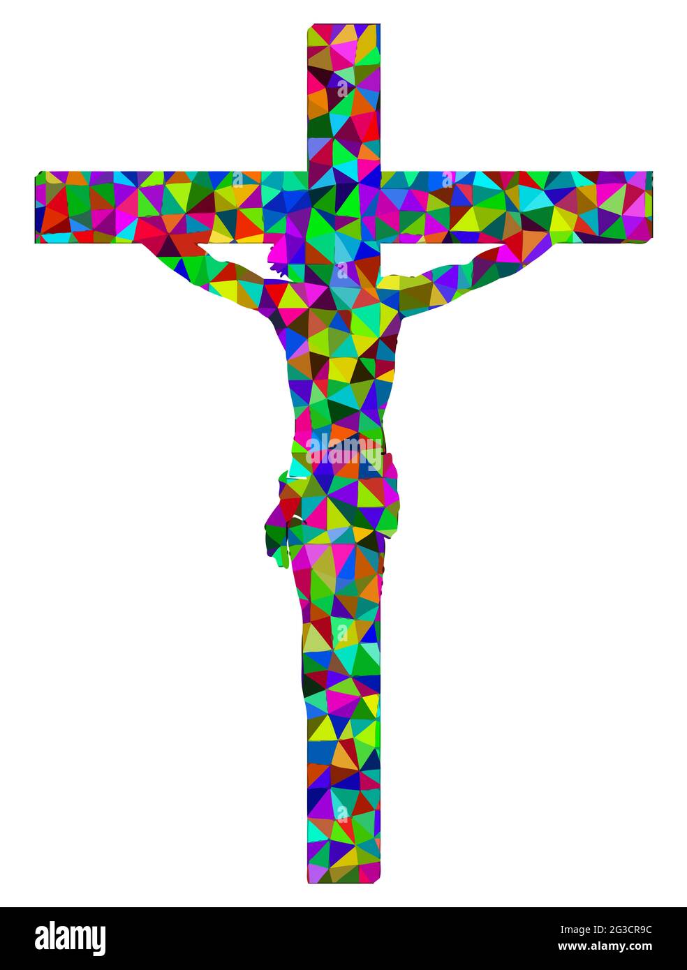 love christian cross crucifixion jesus  holy pray illustration Stock Photo