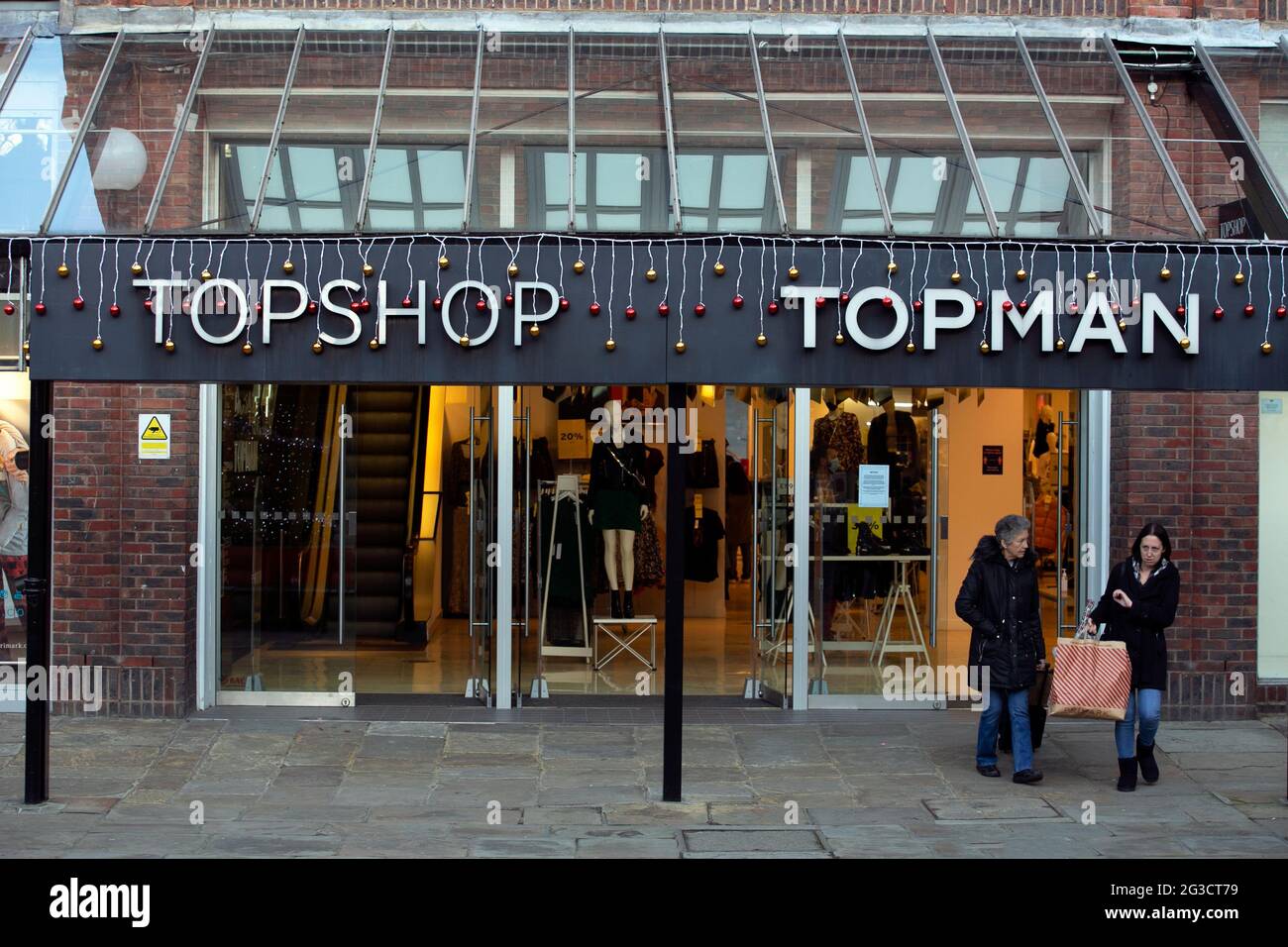Topshop and Topman owned by Arcadia in St Mary's Square in Coppergate,  York, North Yorkshire. Sir Phillip Green's retail empire and High Street  giant Stock Photo - Alamy