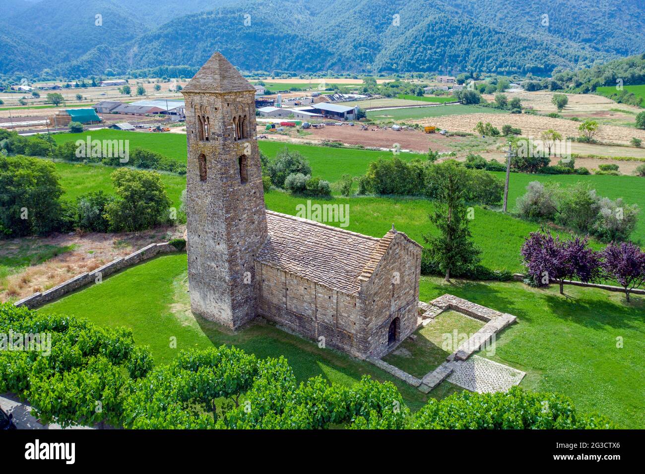Hermitage of Sant Marc de Batlliu in Coll de Nargo, Catalonia Spain, front side view Stock Photo