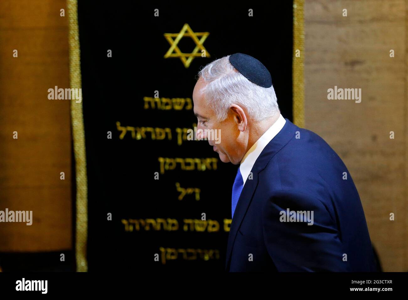 Benjamin Netanyahu prime minister of Israel visits the Synagogue of Copacabana - Rio de Janeiro, Brazil, 12.28.2018 Stock Photo