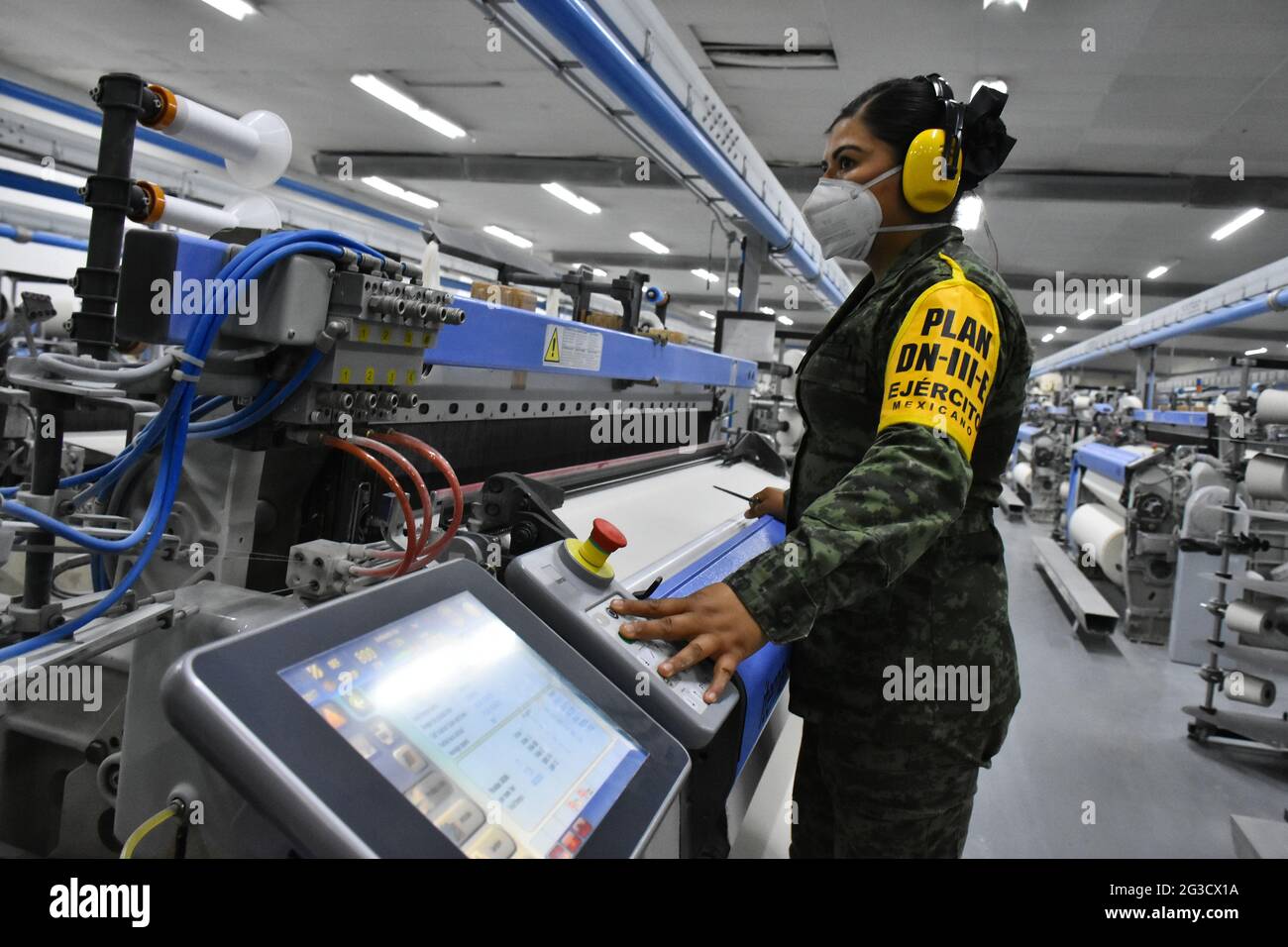 MEXICO CITY, MEXICO JUNE 15 A military manufactures uniforms for