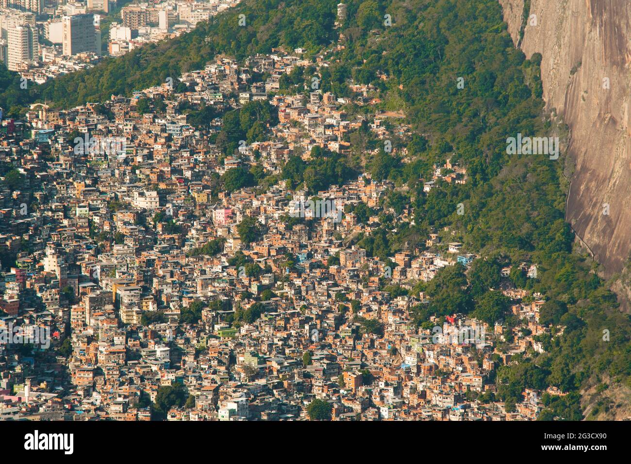 Aerial View of Favela Rocinha in Rio de Janeiro, Which Has 100,000 Inhabintants and is the Largest in Brazil Stock Photo