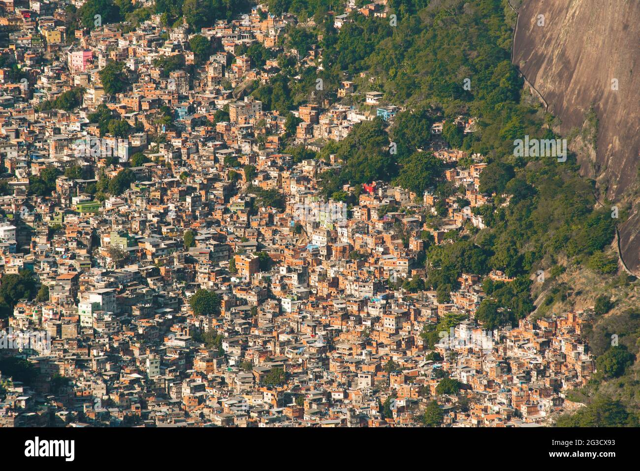 Aerial View of Favela Rocinha in Rio de Janeiro, Which Has 100,000 Inhabintants and is the Largest in Brazil Stock Photo
