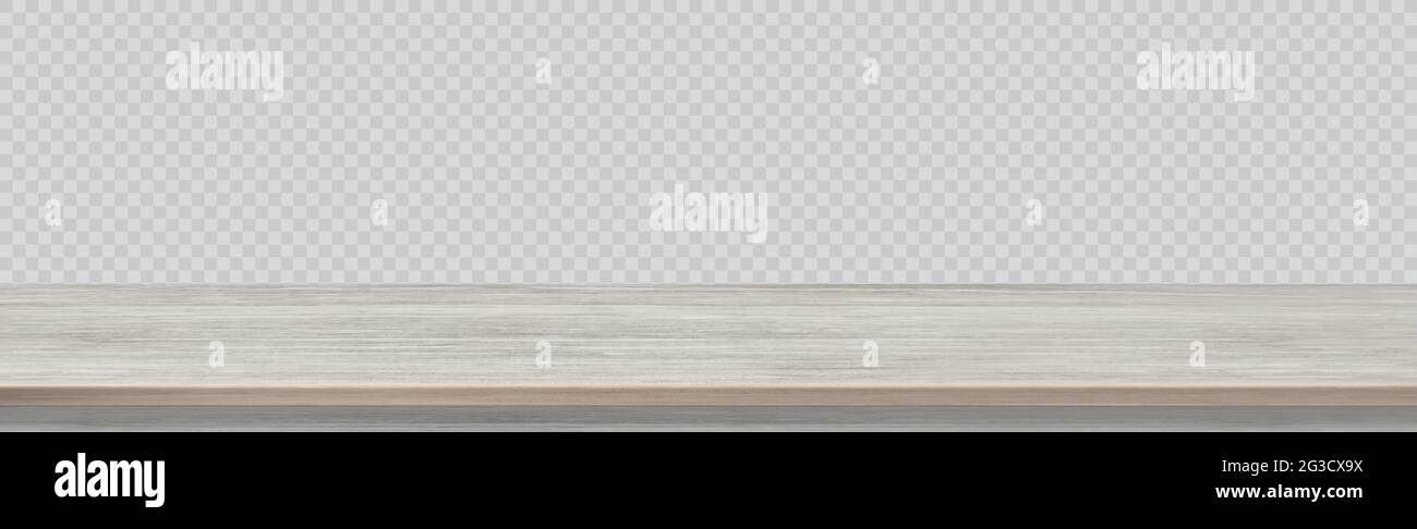 Large table top solid wood texture, transparent background - Vector illustration Stock Vector