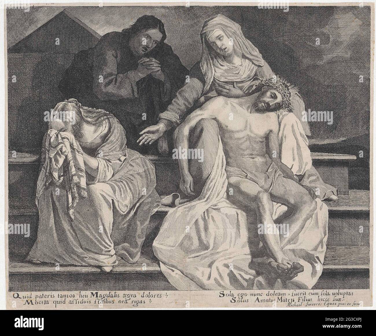 Paid of Christ; Maria at the corpse of Christ. The dead body of Christ ...