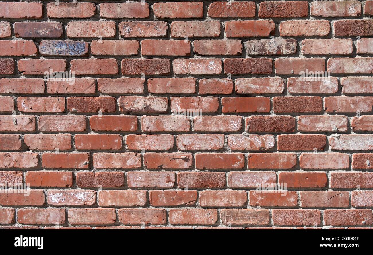 Brick wall structure redbrick masonry background, brickwall Stock Photo