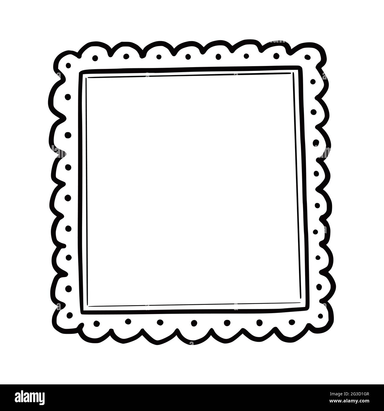 Hand drawn photo frame, picture border. Doodle sketch style. Frame of  scribble, squiggly. Vector illustration Stock Vector Image & Art - Alamy