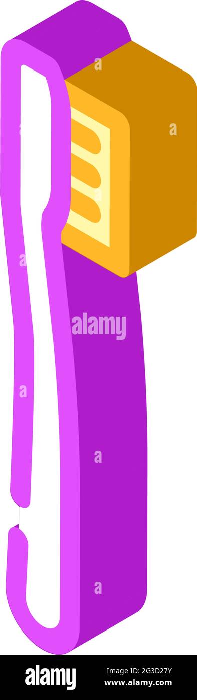 toothbrush plastic accessory isometric icon vector illustration Stock ...
