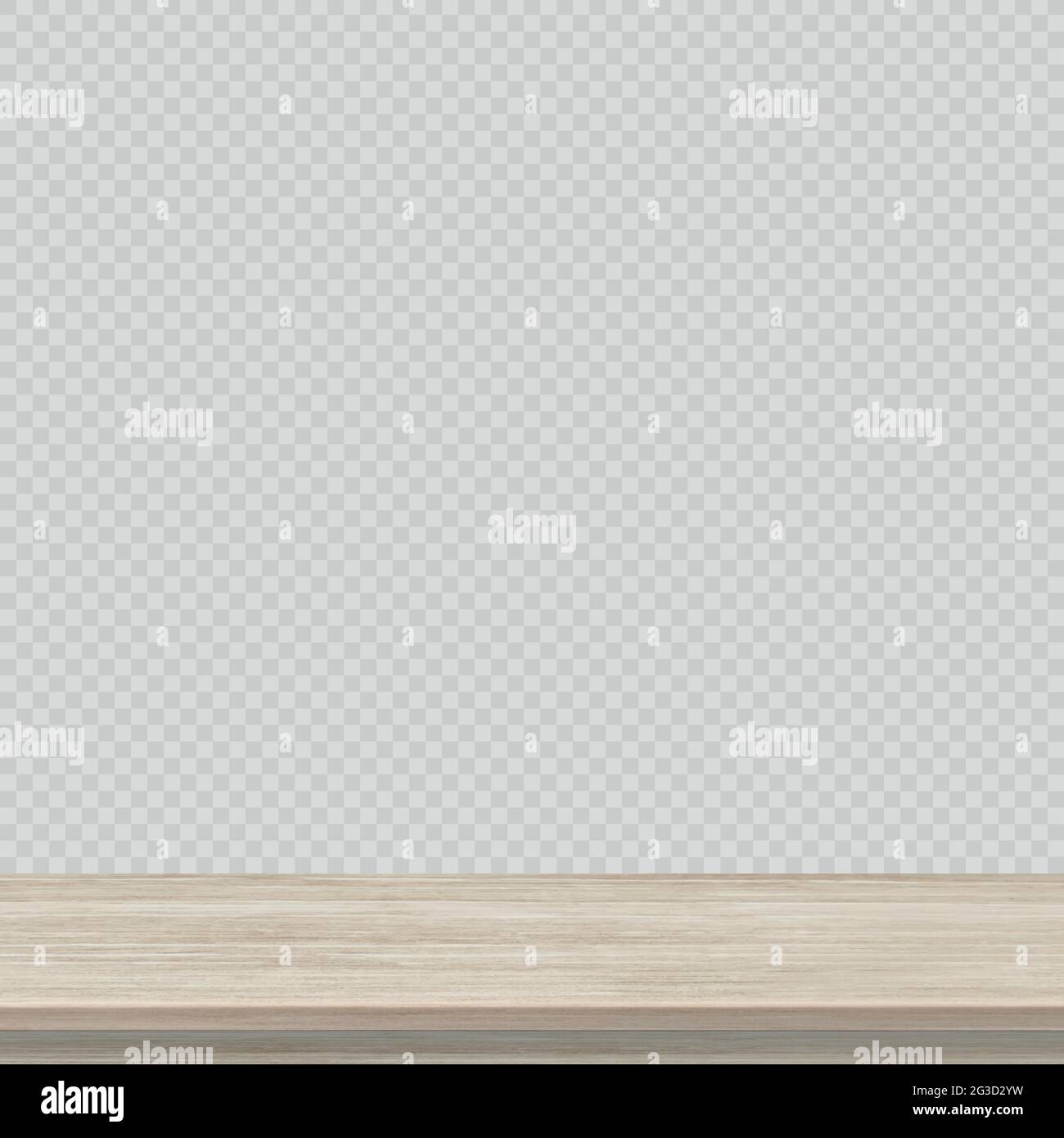 Large table top solid wood texture, transparent background - Vector illustration Stock Vector