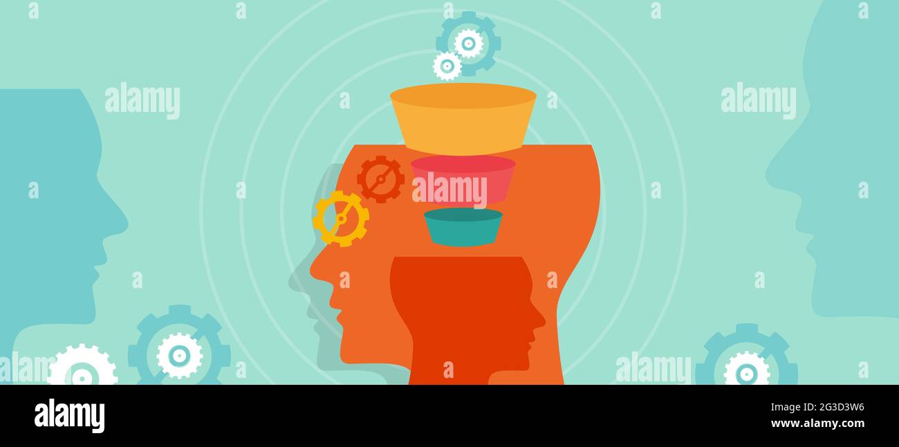 filter information algorithm engine technology create echo chamber and filter  bubble head filtered by funnel concept Stock Vector Image & Art - Alamy