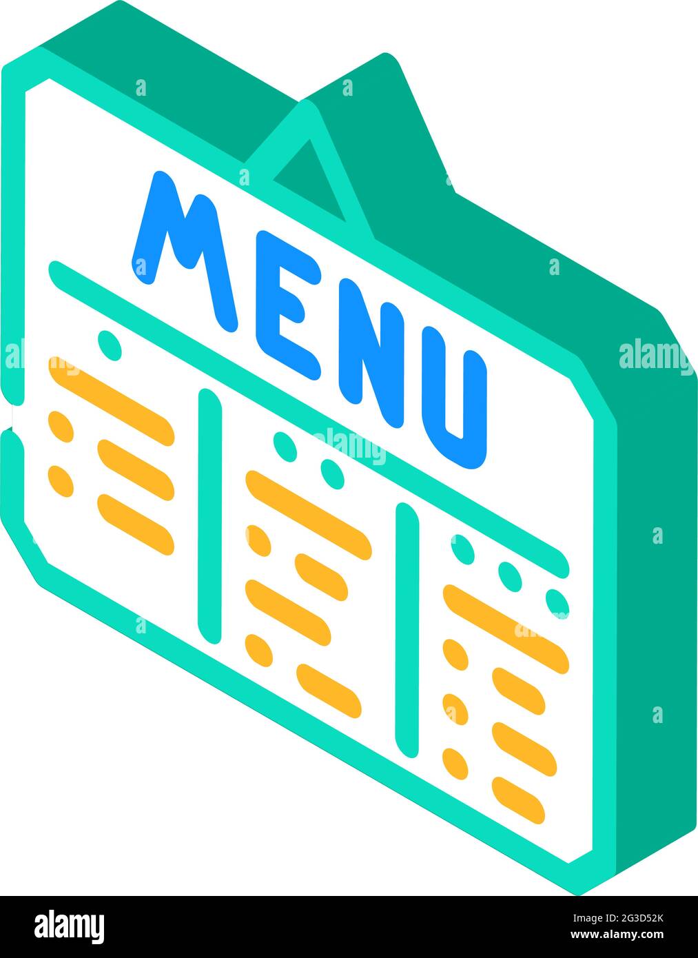 menu canteen isometric icon vector illustration Stock Vector Image ...