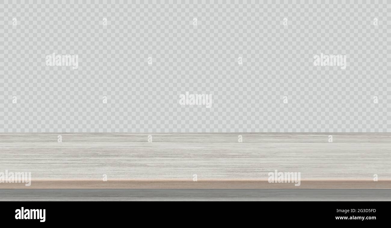 Large table top solid wood texture, transparent background - Vector illustration Stock Vector