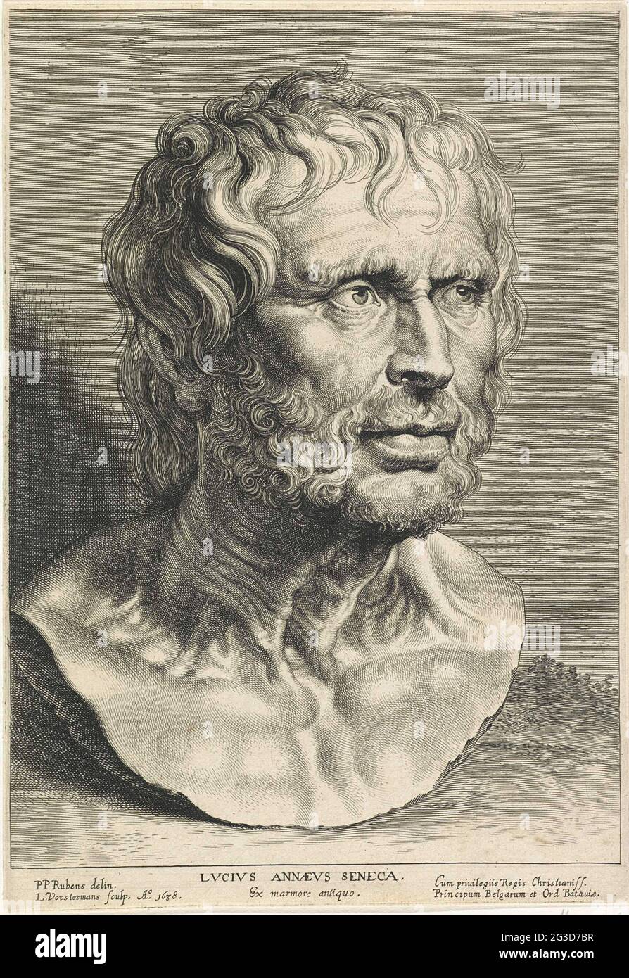 Bust of seneca Antique busts Bust of seneca Print from a series of