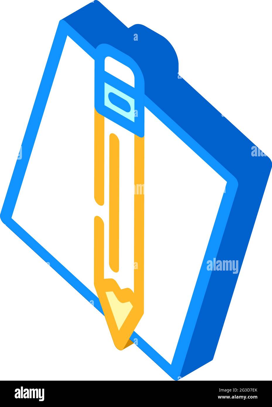 pencil stationery isometric icon vector illustration Stock Vector Image ...