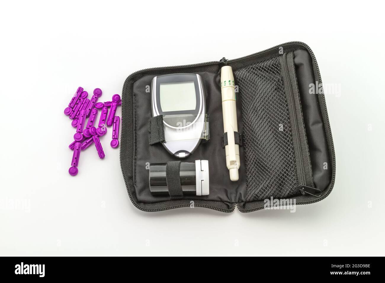 blood glucose meter, the blood sugar value is measured on a finger pack