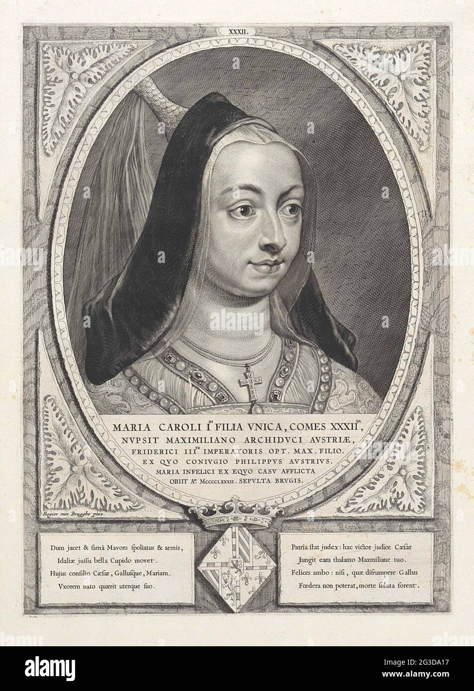 Portrait of Maria, Duchess of Burgundy; Maria Caroli I Filia Vnica