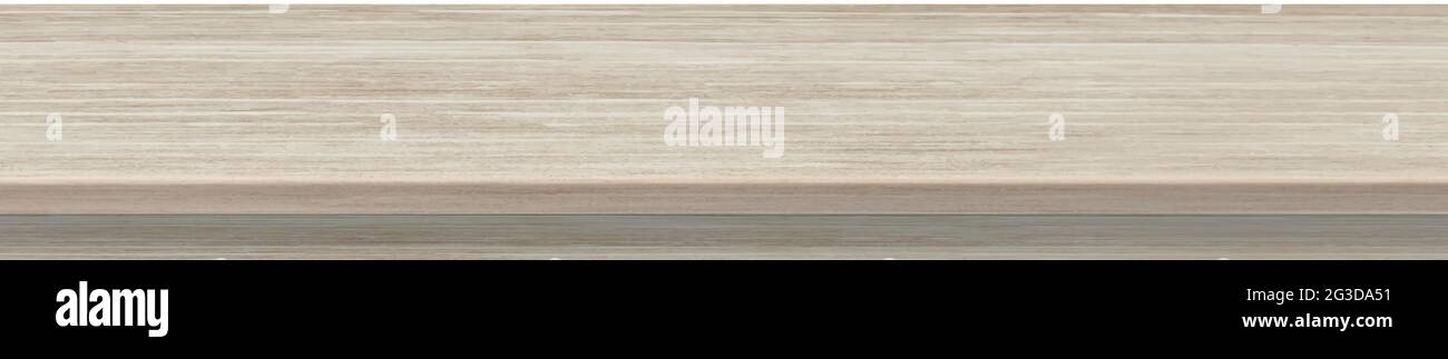 Large table top, solid wood texture, white background - Vector illustration Stock Vector