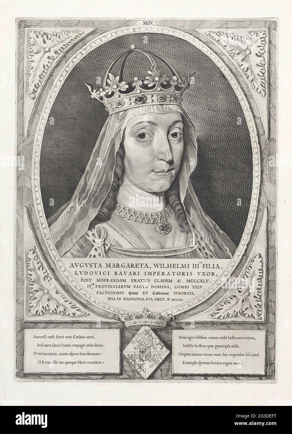 Portrait of margaretha of Bavaria; Avgvsta Margareta, Wilhelmi