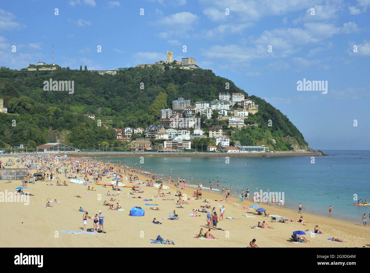 Ondarreta beach located on the coast of San Sebastian Donostia-Euskadi Stock Photo