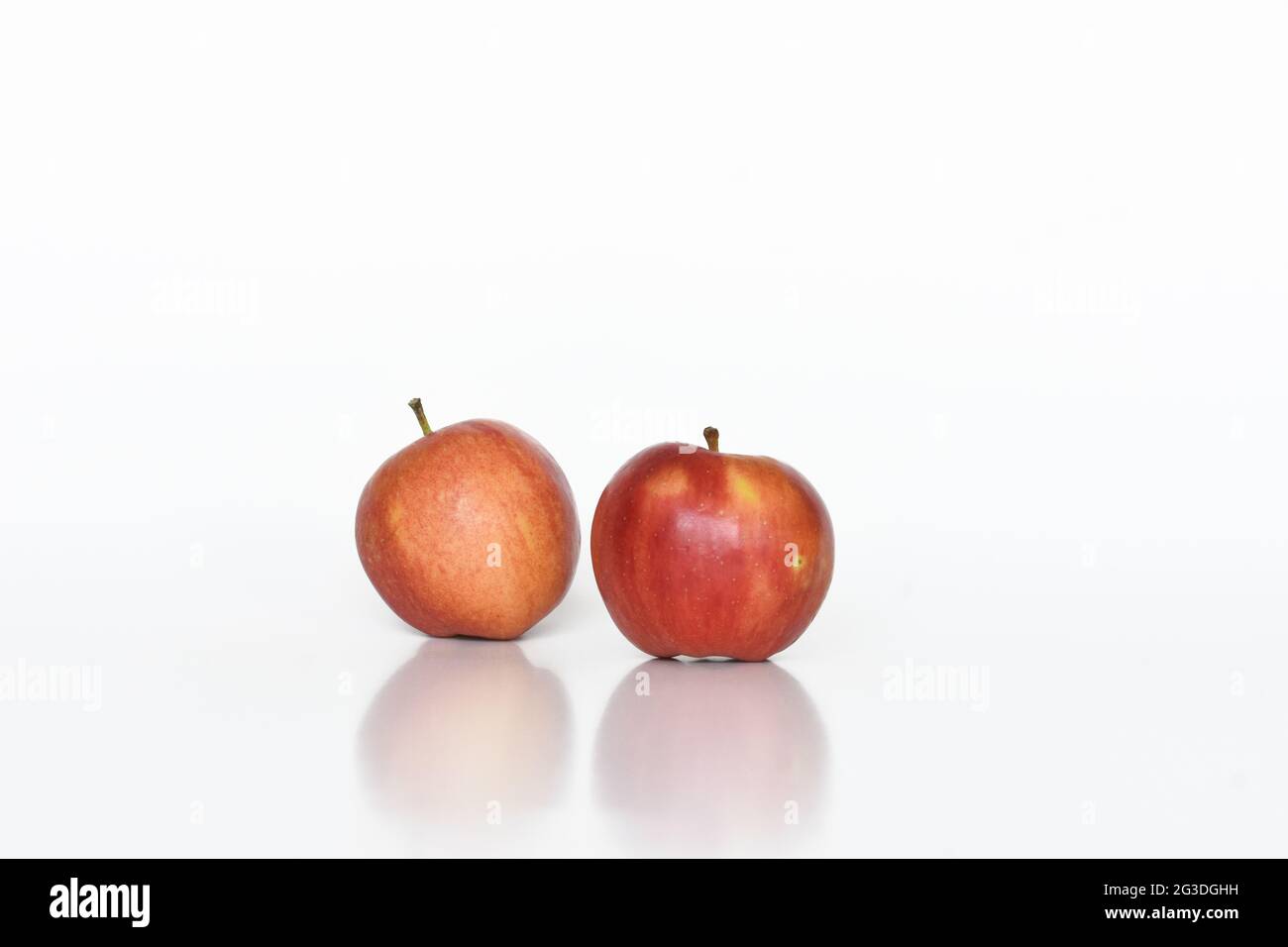 Red apples gala on isolated white background Stock Photo