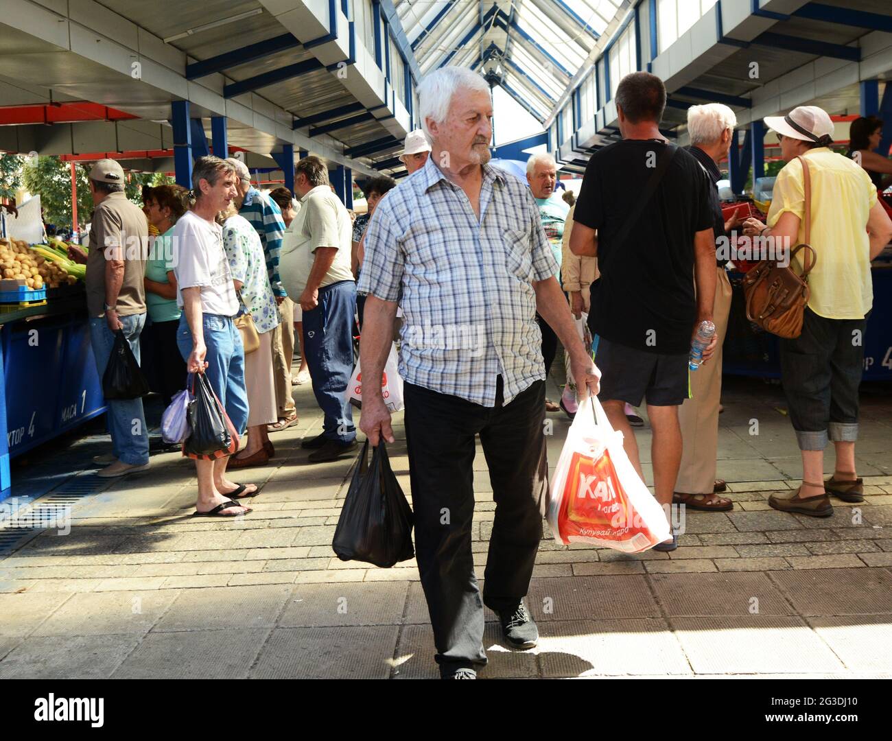 Fresh fruits sold at the Zhenski Pazar ( Ladies' Market ). This is one of the largest markets in Sofia, Bulgaria. Stock Photo