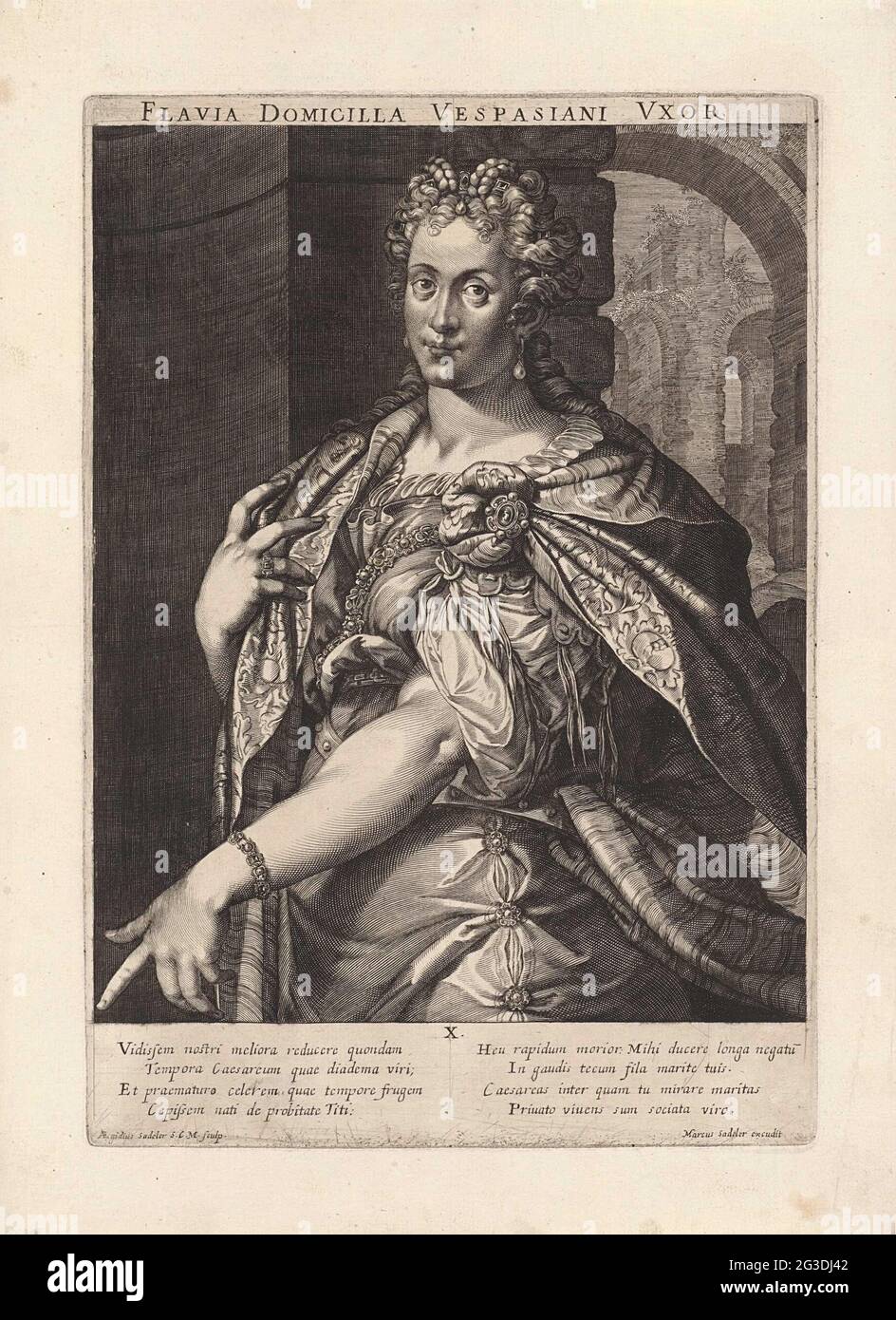 Portrait of Flavia Domitilla Maior; Famous Roman women. Flavia