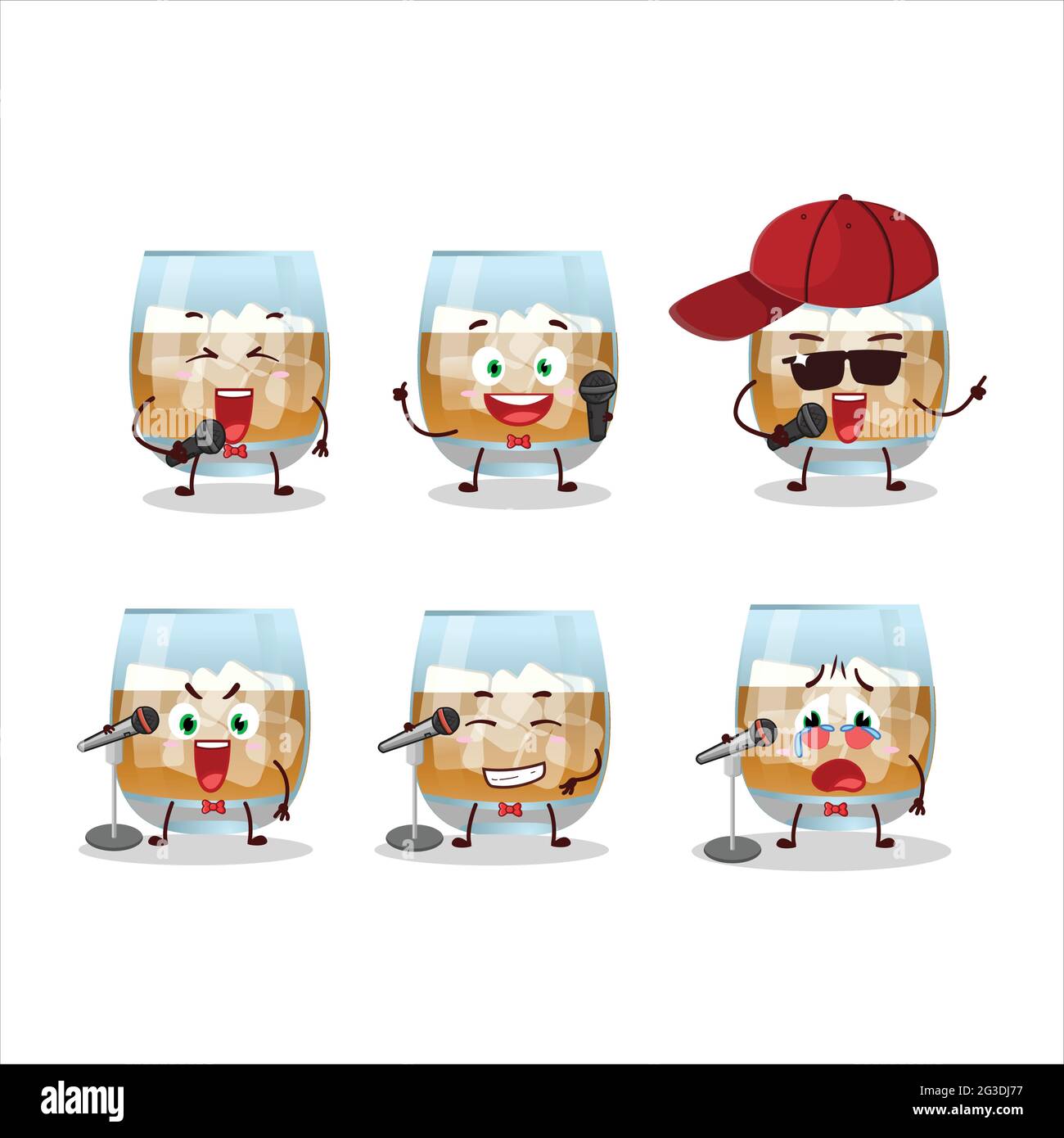 A Cute Cartoon design concept of rum drink singing a famous song