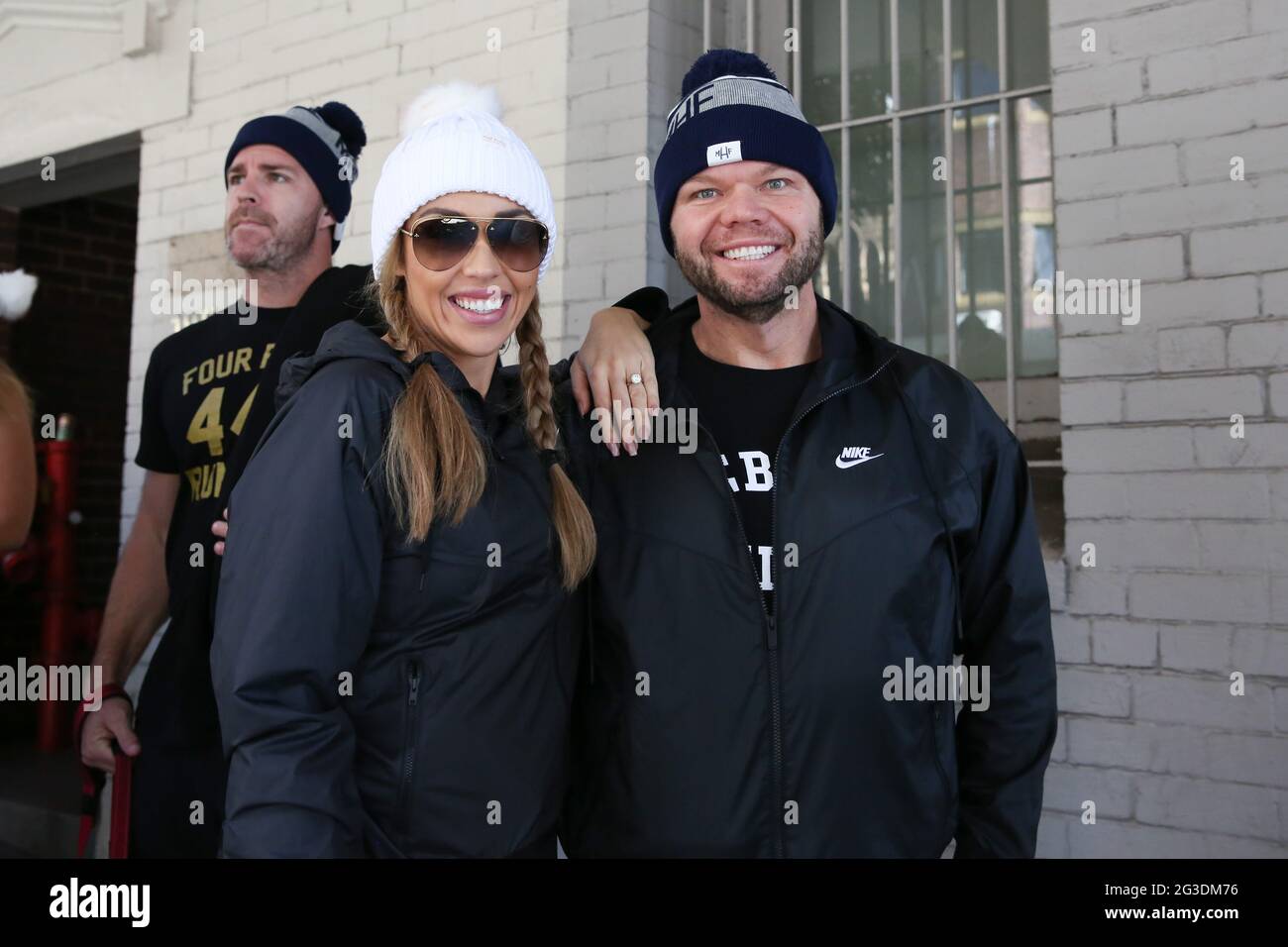 June 16, 2021: NATASHA SPENCER and fiance GARY GREEN participates in the Mark Hughes Foundation 'The Big Three' Charity Walk from NRL Headquarters to the Sydney Opera House to raise funds and awareness for brain cancer on June 16, 2021 in Sydney, NSW Australia  (Credit Image: © Christopher Khoury/Australian Press Agency via ZUMA  Wire) Stock Photo