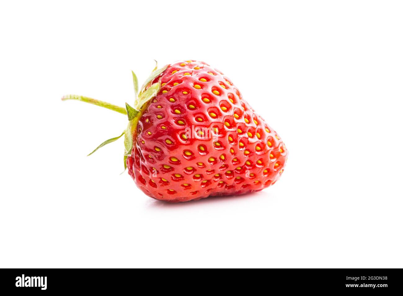 Whole ripe red strawberry isolated on white background Stock Photo - Alamy
