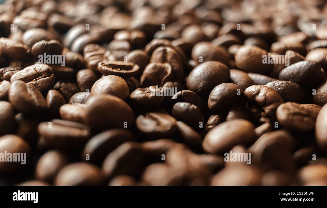 Background from coffee beans, roasted coffee beans Stock Photo