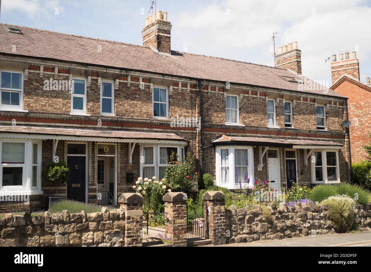 A row of terraced houses in Victoria Road, Malton, North Yorkshire