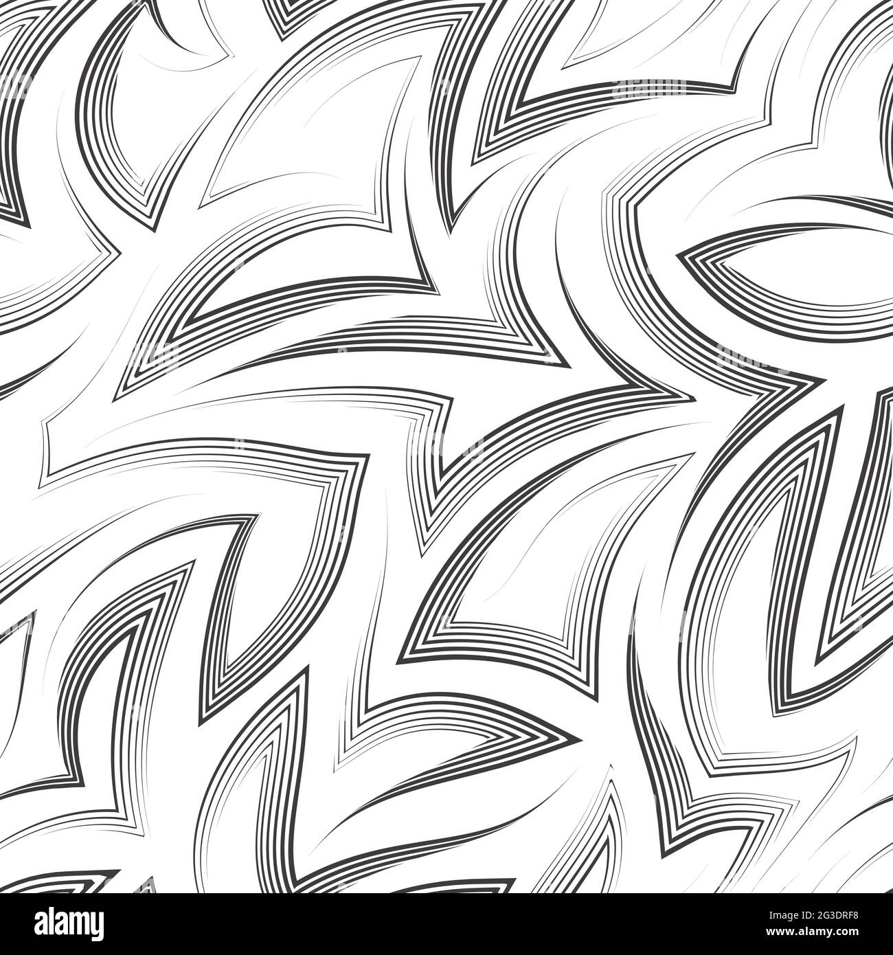 Vector seamless pattern of zigzags and corners in black isolated on ...