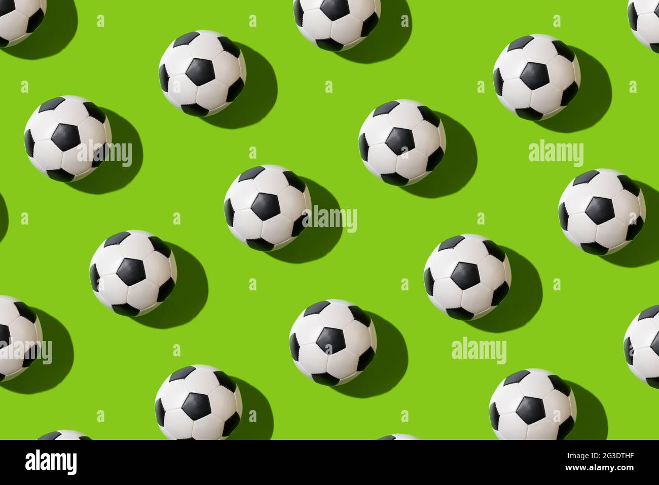 trendy seamless football pattern with soccer ball like background for design Stock Photo