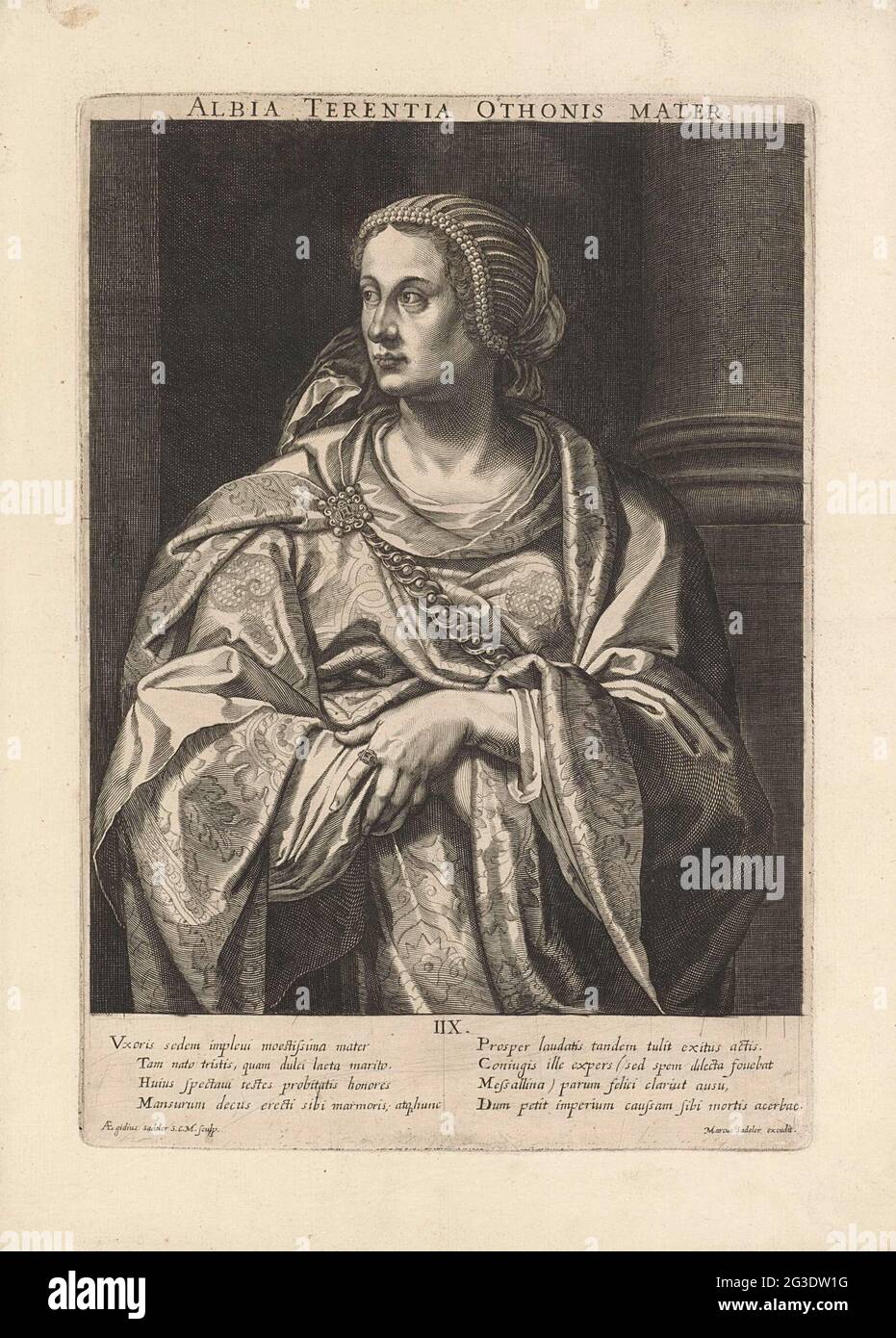 Portrait of Terentia Albia; Famous Roman women. Terentia Albia, mother of Emperor Othho. Stock Photo