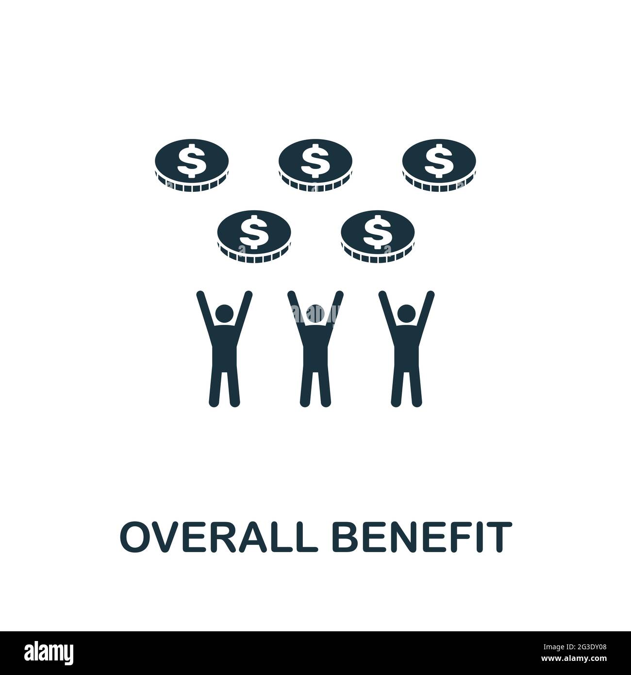 Overall Benefit icon. Simple creative element. Filled monochrome
