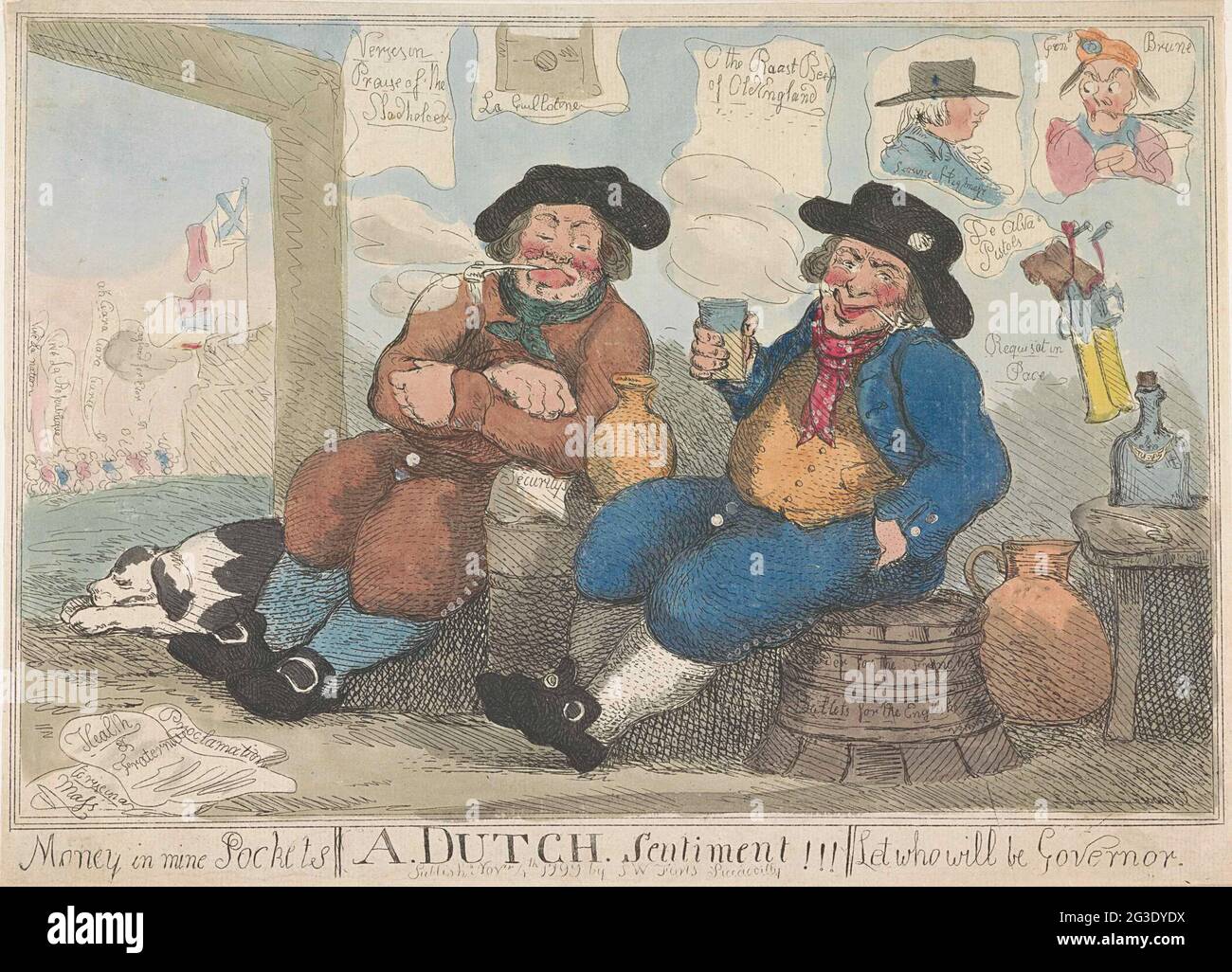 Dutch Indifference About The British Russian Raid In 1799 Money In Mine Pockets A Dutch Sentiment Let Who Will Be Governor English Cartoon About The Dutch Indifference With Regard