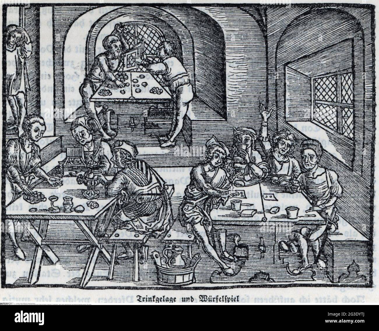 game, casino, gambling house, men drinking and gambling, woodcut, 15th  century, ARTIST'S COPYRIGHT HAS NOT TO BE CLEARED Stock Photo - Alamy