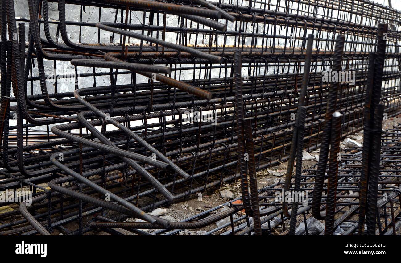 Close up of iron rods used for construction Stock Photo Alamy