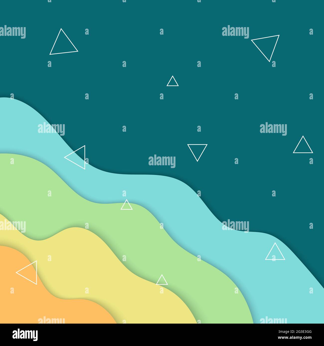 wave paper cut abstract design background template vector with summer ...