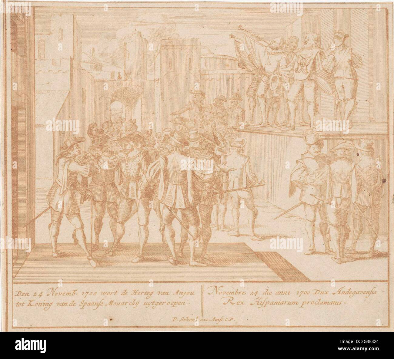 Duke Philip of Anjou accepts the Spanish crown, 1700 The Duke of Anjou  accepts the offer of the Spanish crown () (title on object) Theater of  the War, Beginning of King Charles