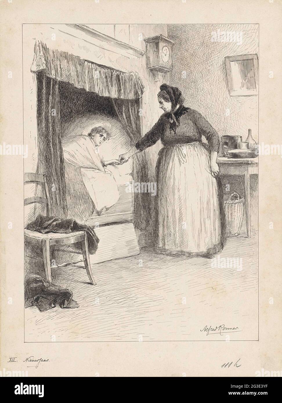 New Year. Illustration for `volatile sketches from popular life 'by a.f ...