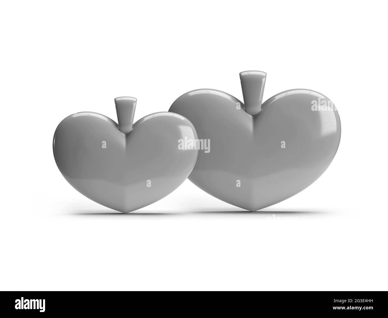 Valentine Love Heart Pendant 3D Illustration Mockup Scene on Isolated Background Stock Photo