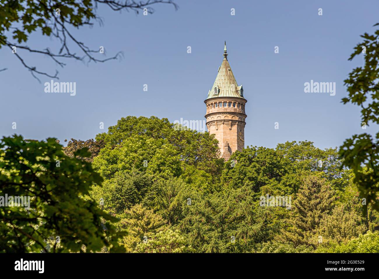 Tower of the State Bank and Savings Bank of Luxembourg Stock Photo