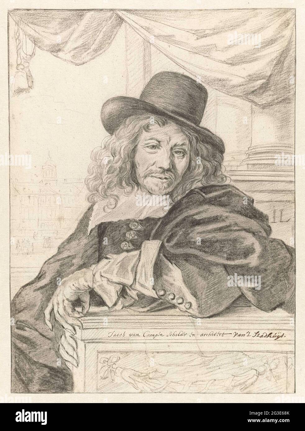 Portrait of Jacob van Campen. . Stock Photo