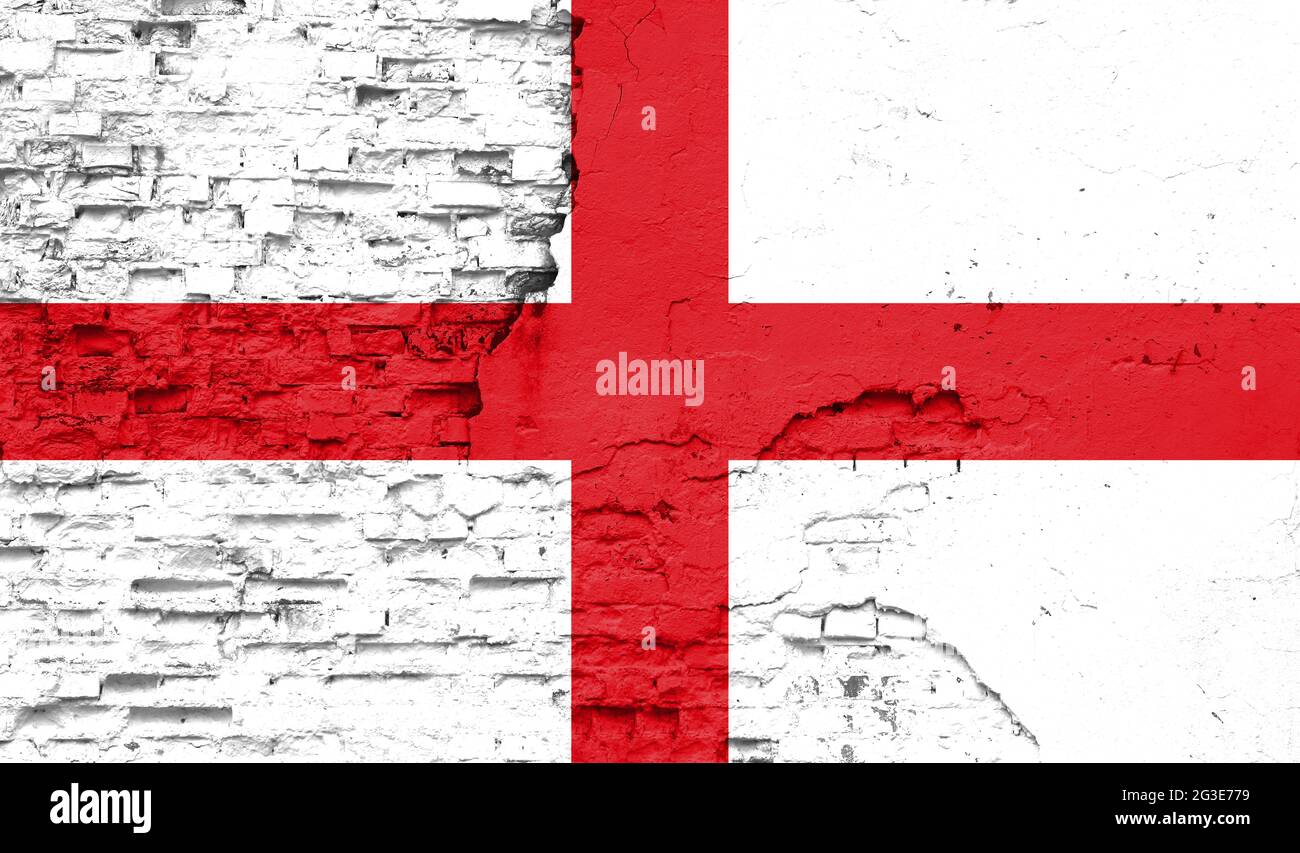 England flag is painted onto an old brick wall Stock Photo - Alamy